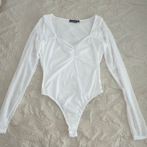 White long sleeve bodysuit